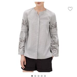 Lafayette 148 Roanna Button-Front Blouse